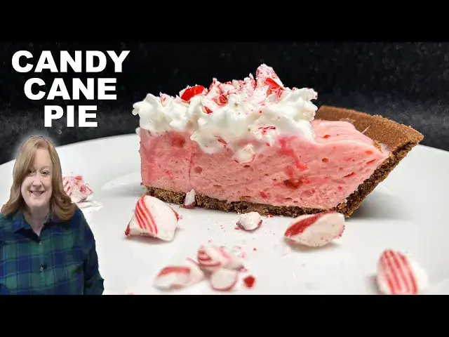 'Video thumbnail for An Easy Christmas CANDY CANE PIE, A delicious Creamy Peppermint Flavored Chocolate Crust Pie'