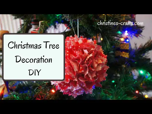 'Video thumbnail for DIY CHRISTMAS TREE DECORATION: Stylish Xmas Bauble made from Fabric and a Polystyrene Ball'
