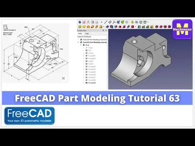 'Video thumbnail for FreeCAD Part Modeling Tutorial 63 | FreeCAD Tutorial | Mechnexus |'