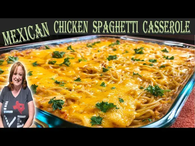 'Video thumbnail for CHICKEN SPAGHETTI BAKE Casserole Easy Recipe with Mexican Flavors'