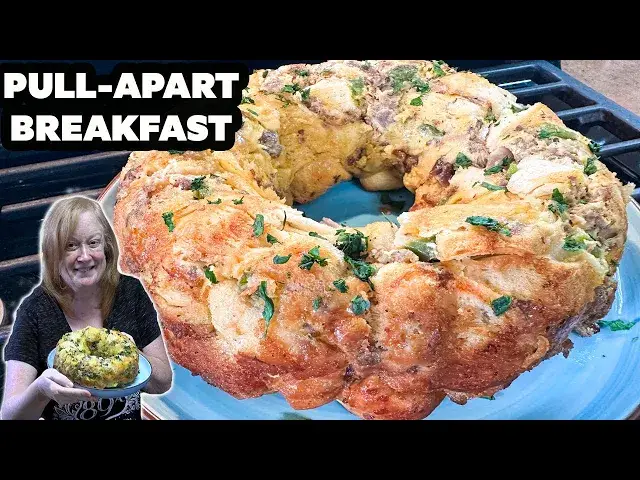 'Video thumbnail for PULL APART Sausage, Egg, & Cheese Breakfast using canned biscuits'