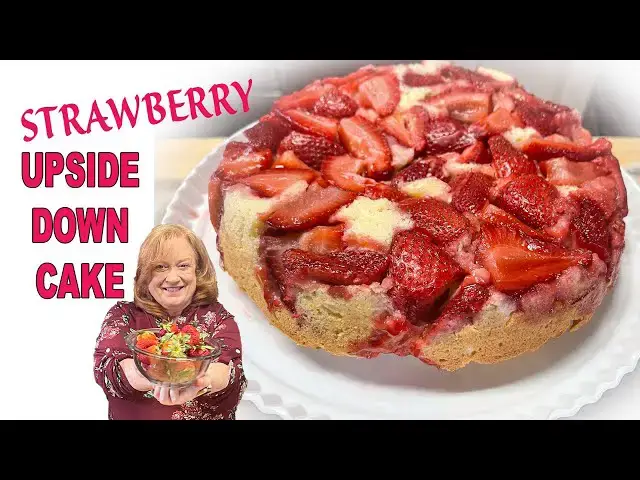 'Video thumbnail for STRAWBERRY UPSIDE-DOWN CAKE Easy Summer Cake Recipe'