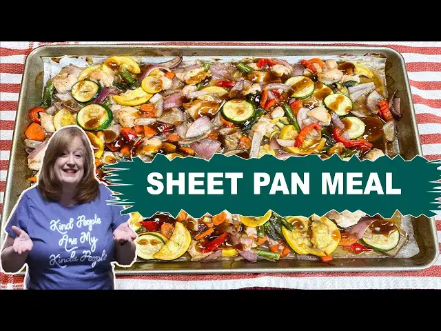 'Video thumbnail for SHEET PAN HONEY GARLIC CHICKEN, Making Dishes Skinny, CATHERINE'S PLATES Easy Weeknight Meal'