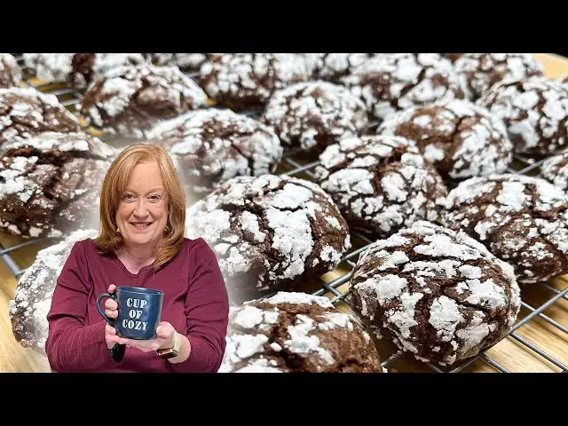 'Video thumbnail for COFFEE CHOCOLATE CRINKLE COOKIES, Bake with Me a Winter Cookie Delight'