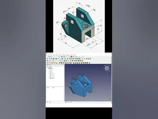 'Video thumbnail for FreeCAD Part Modeling Tutorial 105 | #freecad #freecadpartdesign  #cadtutorial #solidworks'