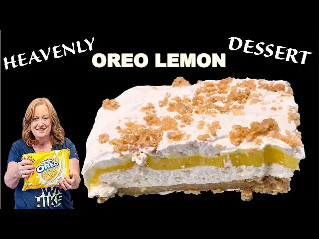 'Video thumbnail for Heavenly OREO LEMON DESSERT, An "Ice Box" "No Bake" dessert recipe'