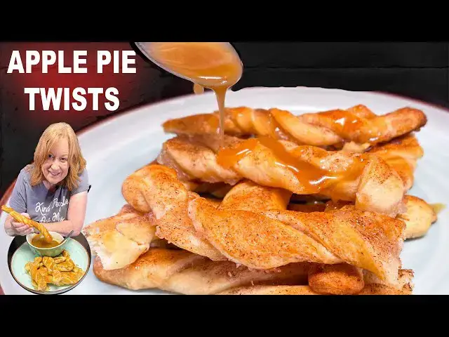 'Video thumbnail for Easy Apple Pie Twists with Caramel Dipping Sauce'