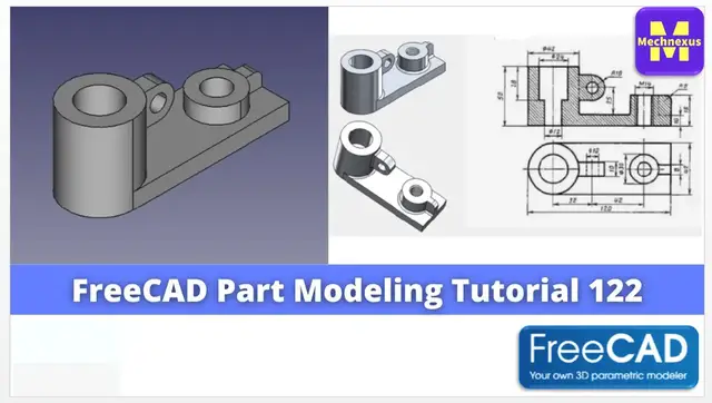 'Video thumbnail for FreeCAD Part Modeling Tutorial 122  | FreeCAD Tutorial | Mechnexus |'