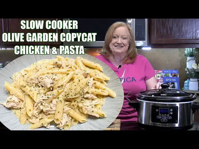 'Video thumbnail for SLOW COOKER OLIVE GARDEN COPYCAT CHICKEN & PASTA'