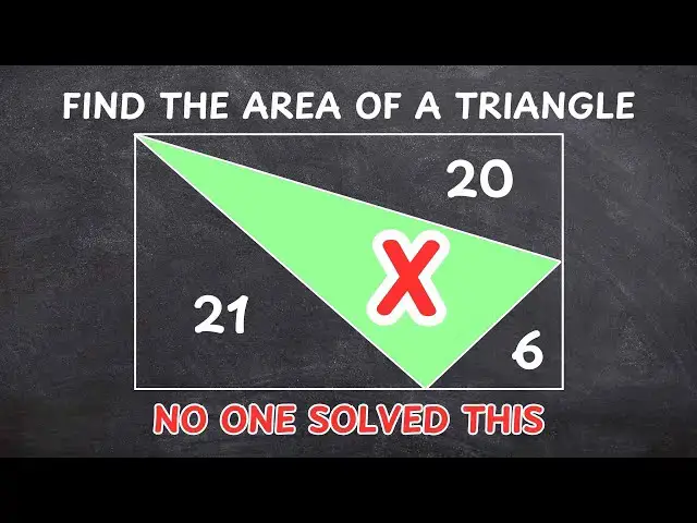 'Video thumbnail for No One Solved This! HOW TO Find the Area of the Triangle Inside the Rectangle'