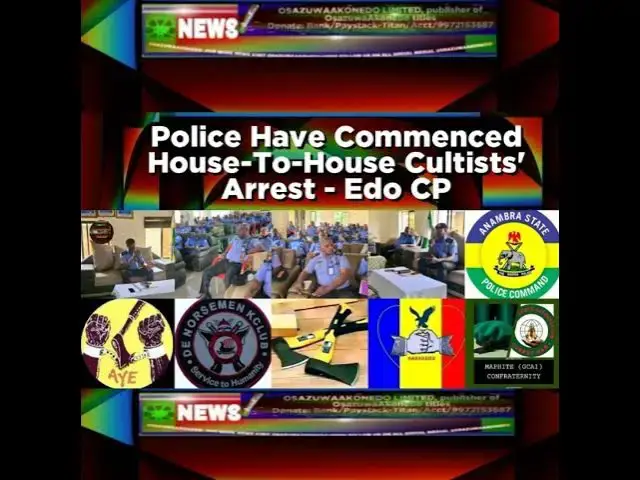 'Video thumbnail for Police Have Commenced House-To-House Cultists' Arrest - Edo CP'