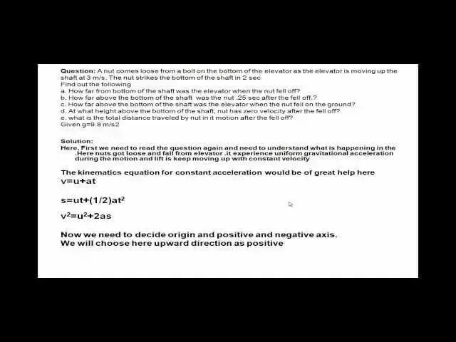 'Video thumbnail for Kinematics Solved Problems  to clear the concept | Physics | JEE | NEET | Class 11'