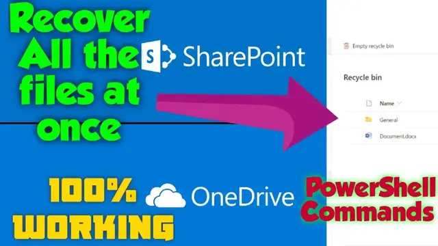 'Video thumbnail for Restore all the files at once from the SharePoint/Onedrive Recycle bin with PowerShell'