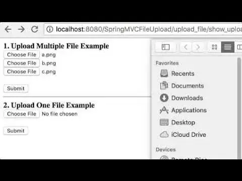 'Video thumbnail for spring mvc multiple file upload example demo page'