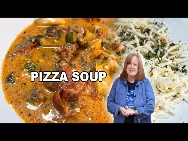 'Video thumbnail for Crockpot PIZZA SOUP, Low Carb Slow Cooker Pizza Soup Recipe'