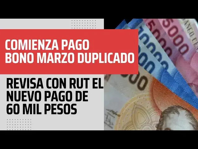'Video thumbnail for Bono Marzo Duplicado con RUT: Comienza pago de 60 mil pesos'