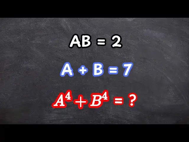 'Video thumbnail for Find the sum of a⁴ + b⁴'