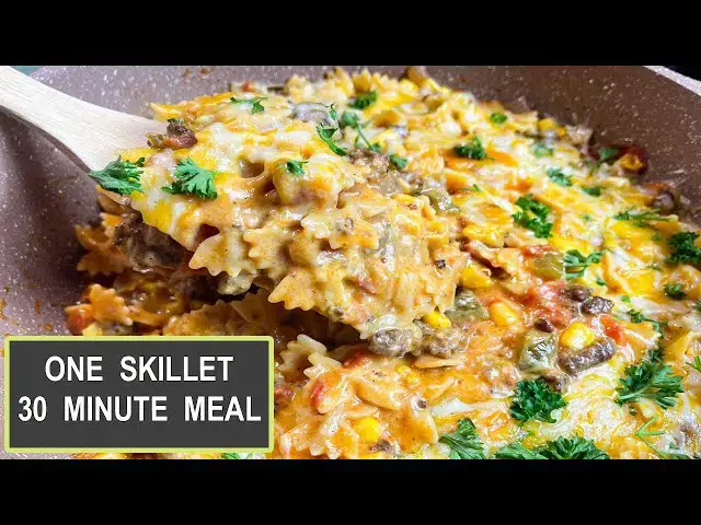 'Video thumbnail for Cheesy Sloppy Joe Pasta Casserole One Skillet Meal Easy Dinner Recipes using Ground Beef'