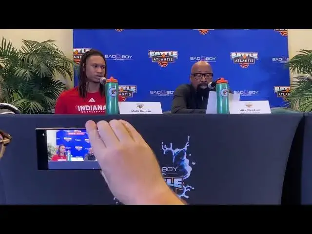 'Video thumbnail for Postgame Q&A: Mike Woodson and Malik Reneau react to Indiana’s loss to Louisville'