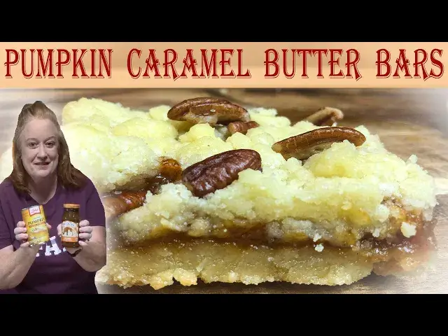 'Video thumbnail for PUMPKIN CARAMEL BUTTER BARS RECIPE | Easy Pumpkin Dessert | It's Fall Y'all'