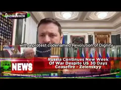 'Video thumbnail for Russia Continues New Week Of War Despite US 30 Days Ceasefire - Zelenskyy'