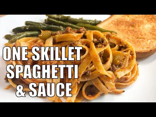 'Video thumbnail for ONE SKILLET SPAGHETTI & MEAT SAUCE RECIPE | Whats For Dinner | #stayhome and cook #withme'
