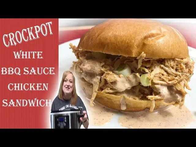 'Video thumbnail for Crockpot WHITE BARBECUE SAUCE CHICKEN Sandwich | A Delicious Creamy Chicken Sandwich Recipe'