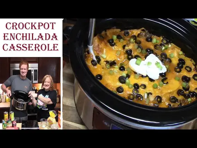'Video thumbnail for CROCKPOT ENCHILADA MEXICAN CASSEROLE RECIPE | In The Kitchen With Joseph'