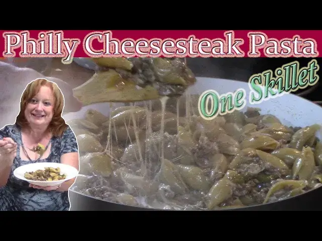 'Video thumbnail for PHILLY CHEESESTEAK PASTA IN ONE SKILLET | COOK WITH ME | WHATS FOR DINNER'