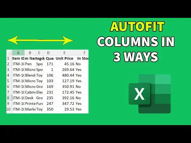 'Video thumbnail for 3 Easy Ways to Autofit Columns in Excel (Beginner Friendly!)'