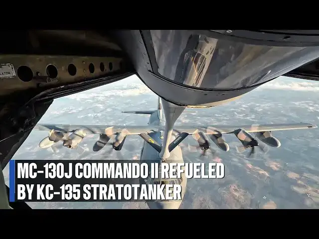 'Video thumbnail for US Air Force MC 130J Commando II Refueled KC 135 Stratotanker'