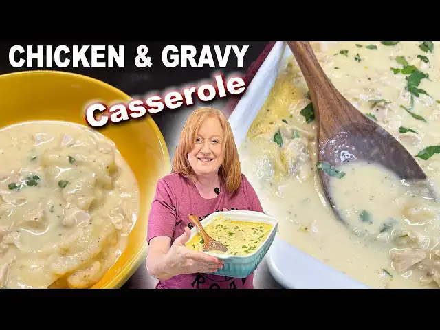 'Video thumbnail for CHICKEN & GRAVY CASSEROLE, A Comfort Dish with Mashed Potatoes All In One Recipe'