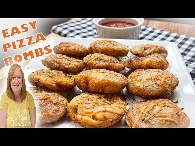 'Video thumbnail for MINI PIZZA BOMBS | Easy Recipe Using Refrigerated Canned Pizza Dough'