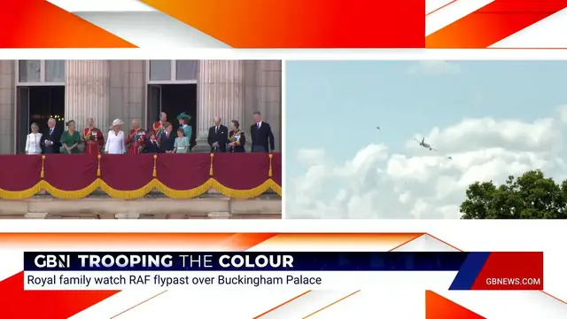 'Video thumbnail for WATCH: Royal Family steps out on Buckingham Palace balcony for RAF flypast'