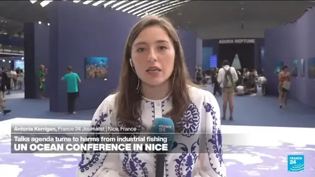 'Video thumbnail for Talks agenda turns to harms from industrial fishing in the UN Oceans conference summit'