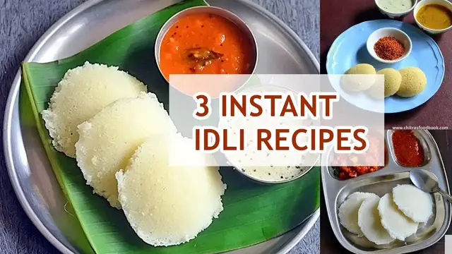 'Video thumbnail for 3 Instant idli recipes -  How to make Instant Idli varieties without rice - Different Idli Recipes'