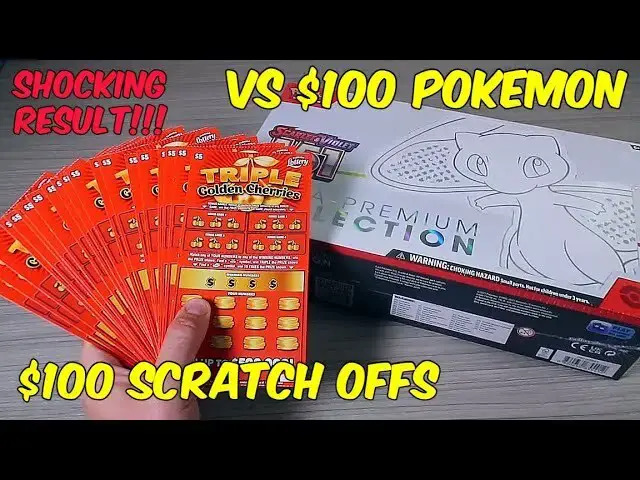 'Video thumbnail for I Bought $100 Lottery Scratch Offs Vs $100 Pokémon 151 Ultra Premium Collection Box'