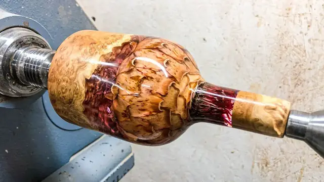 'Video thumbnail for Woodturning - Artichoke Burl Bottle'