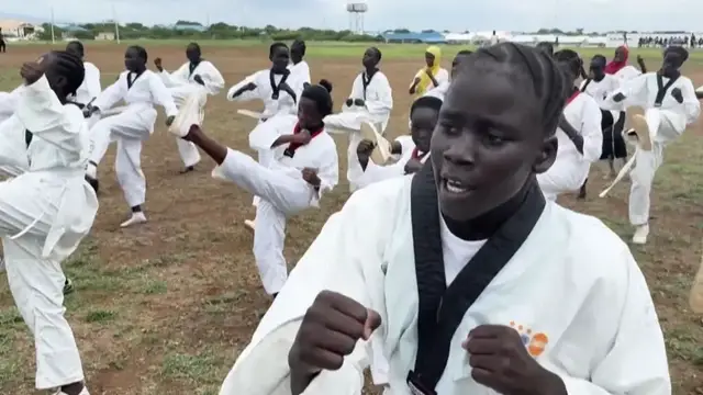 'Video thumbnail for 'Defend ourselves': Refugee girls in Kenya find strength in taekwondo'