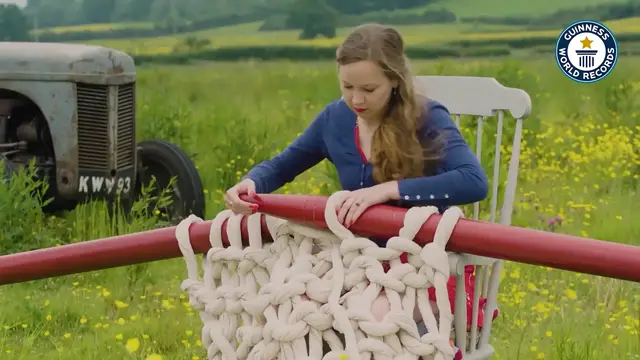 'Video thumbnail for Crafting creativity, Unveiling the world's largest knitting needles'