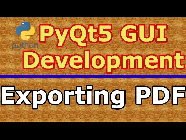 'Video thumbnail for How To Export File As PDF In PyQt5 #32'