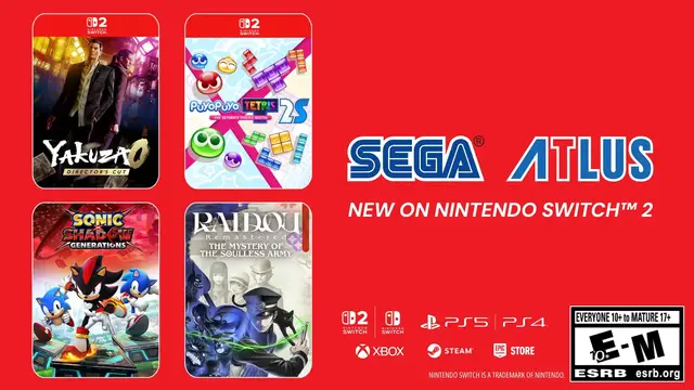 'Video thumbnail for Sega - 4 Titles on Nintendo Switch 2 Official Trailer'