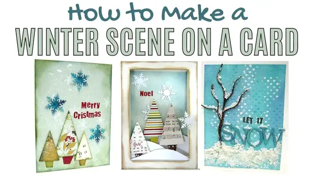 'Video thumbnail for How to Make a Winter scene on a Card - fun techniques with snow and trees'