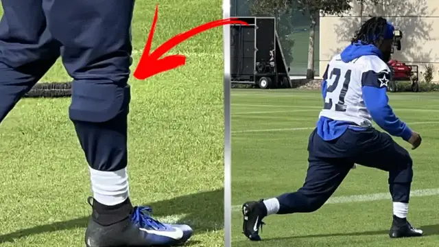 'Video thumbnail for #Cowboys Ezekiel Elliott was back at practice with a "BIG" knee brace + More'