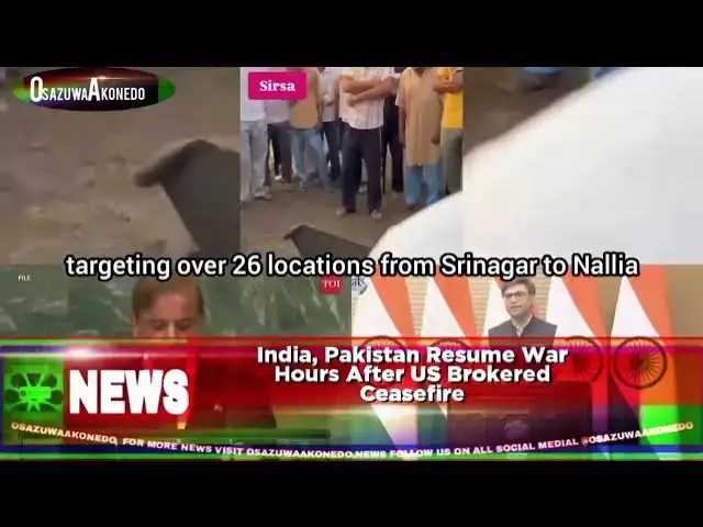 'Video thumbnail for India, Pakistan Resume War Hours After US Brokered Ceasefire'