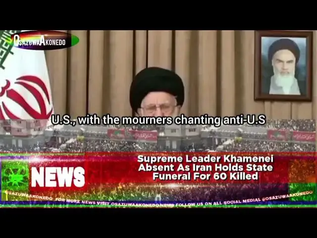 'Video thumbnail for Supreme Leader Khamenei Absent As Iran Holds State Funeral For 60 Killed'