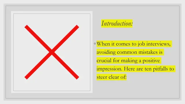 'Video thumbnail for 10 mistakes you should not make in your job interview'
