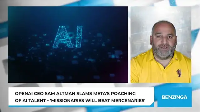'Video thumbnail for OpenAI CEO Sam Altman Slams Meta's Poaching Of AI Talent - 'Missionaries Will Beat Mercenaries''