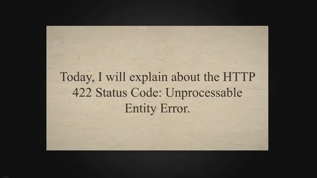 'Video thumbnail for 422 HTTP Status Code Entity Error'