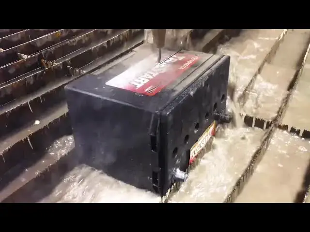 'Video thumbnail for A Car Battery and Alternator cut in half With A Waterjet'